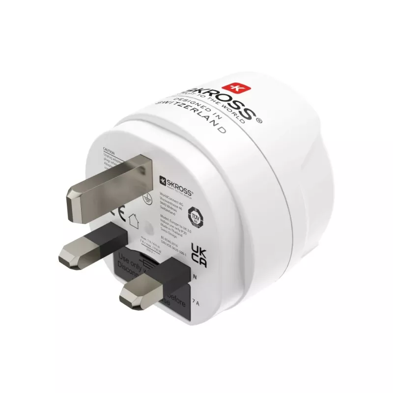 Hama 00223483 przejściówka wtyczki zasilania Typ G (UK) Typ F Biały