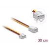 Przedłużacz kablowy DELOCK 3-pin (JST) model 90867, PVC, przewód 1,3 mm, pojedyncza końcówka 30 cm, czarny/czerwony/biały/żółty