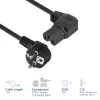 ACT Powercord kabel zasilający CEE 7/7 wtyk (kątowy) - C15 (kątowy prawy) IEC60320 czarny 1,5 m