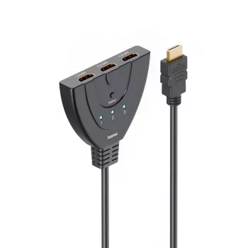 Hama 00205101 kabel HDMI 0.55 m HDMI Typ A (Standard) 3 x HDMI Typ A (Standard) Czarny