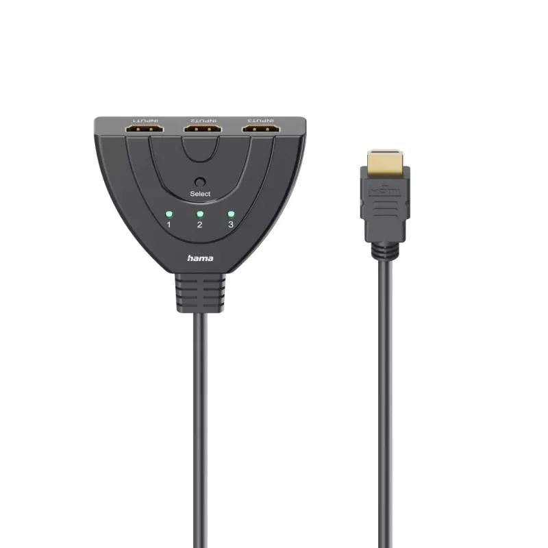 Hama 00205101 kabel HDMI 0.55 m HDMI Typ A (Standard) 3 x HDMI Typ A (Standard) Czarny