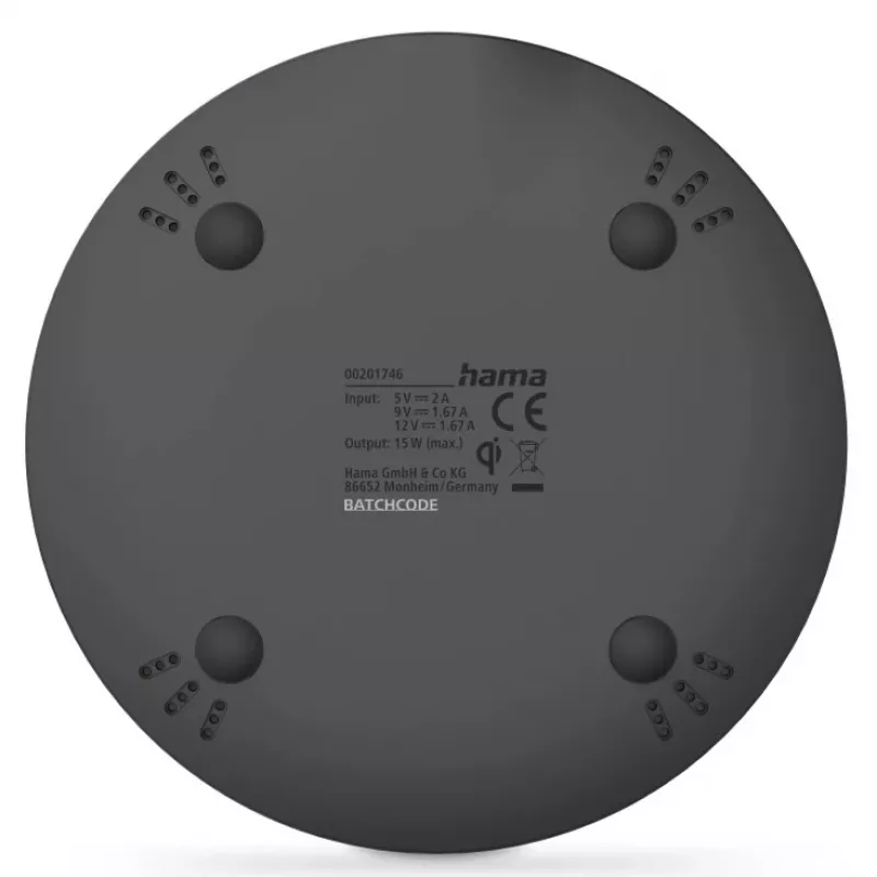 Ładowarka do urządzeń mobilnych Hama 00201746 Smartfon Czarny AC Ładowanie bezprzewodowe Szybkie ładowanie Wewnętrzna