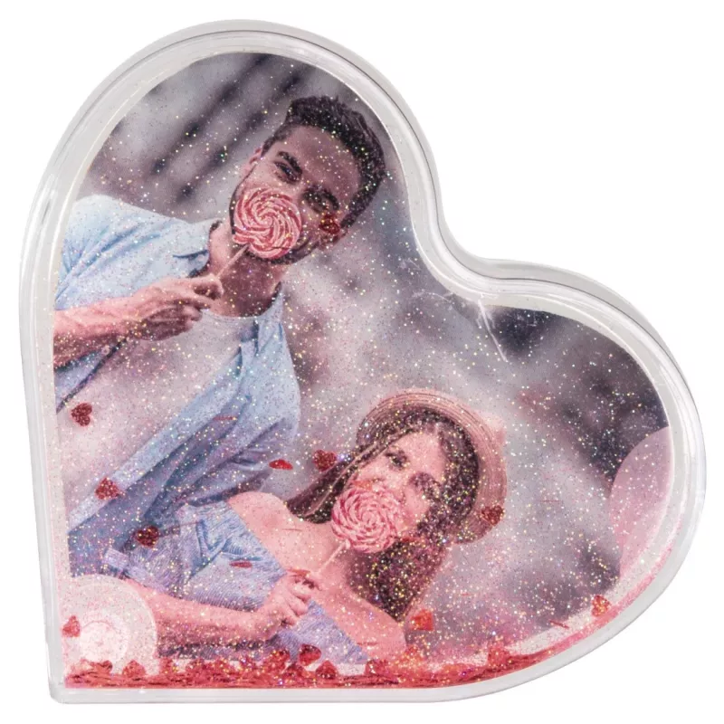 Ramka na jedno zdjęcie Hama Heart, czerwona, przezroczysta