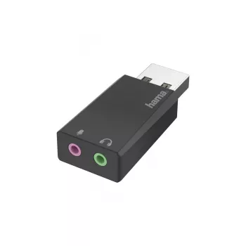 Hama 00200323 adapter kablowy USB 2x3.5 mm czarny
