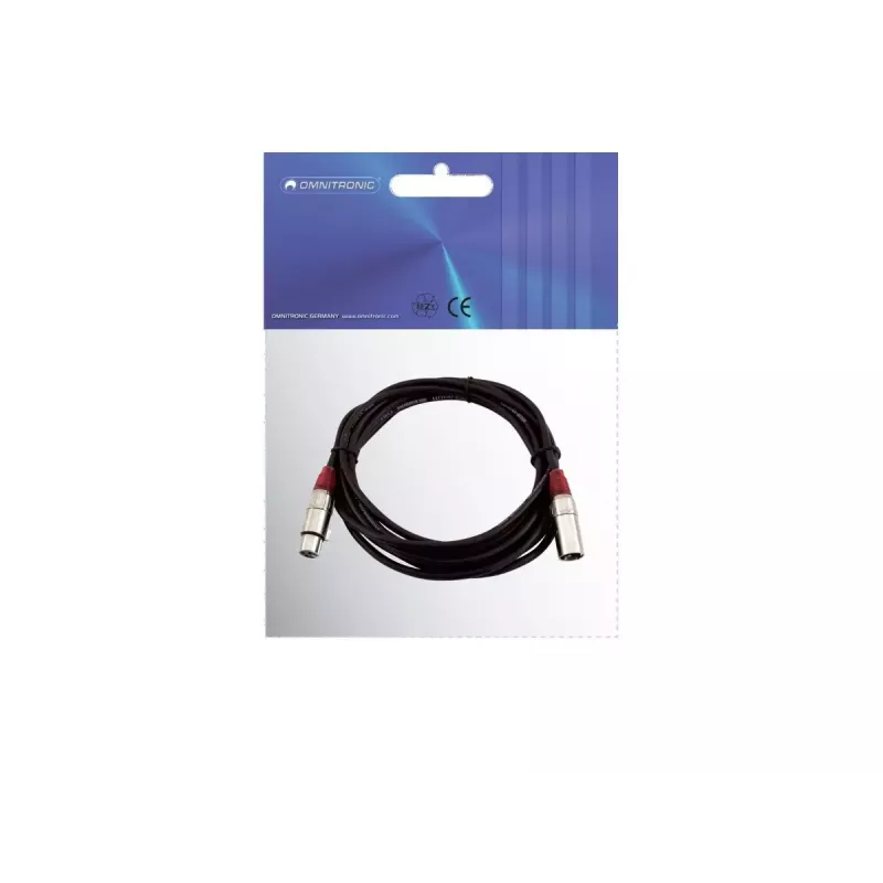 Kabel audio XLR 3-pin Omnitronic 3022050R 5m Czarny