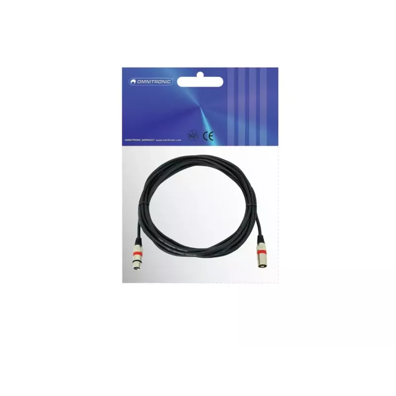Kabel audio XLR 3-pin Omnitronic 3022052R 7.5 m Czarny