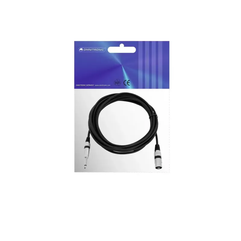 Kabel audio XLR 3-pin 6,35 mm Omnitronic 3022519C 5 m czarny