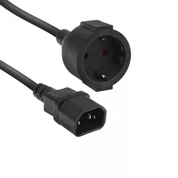 Przewód zasilający ACT C14 CEE 7/3 czarny 0,2 m 250 V 5 A