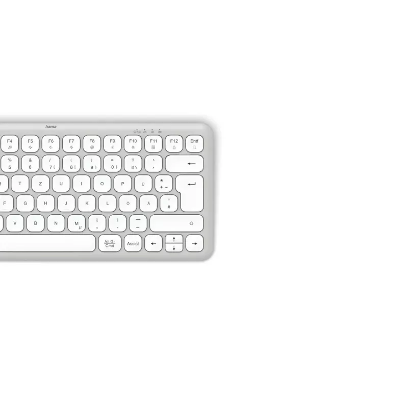 Hama WK-500 klawiatura Dom/Biuro RF Bezprzewodowy + Bluetooth QWERTZ Niemiecki Szary, Biały