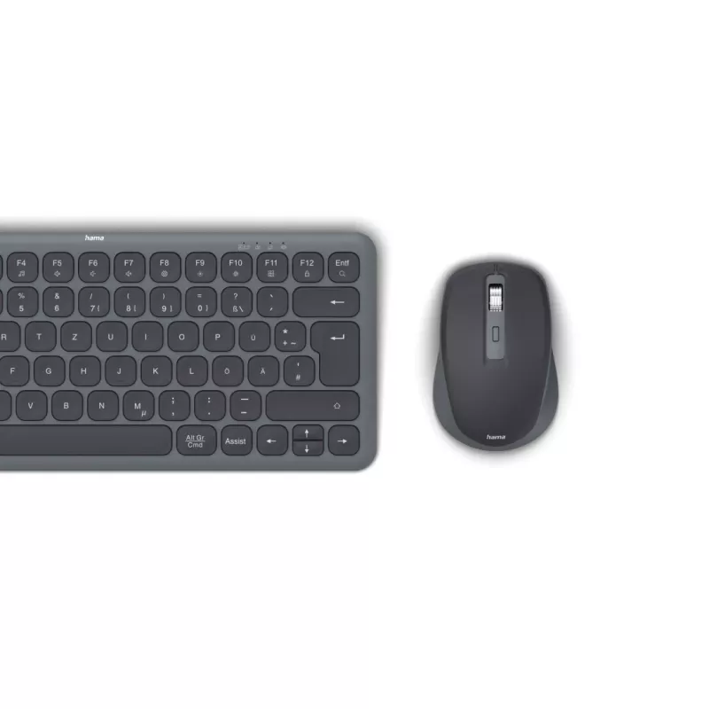 Hama WKM-500 klawiatura W zestawie mysz Dom/Biuro RF Wireless + Bluetooth QWERTZ Niemiecki Czarny