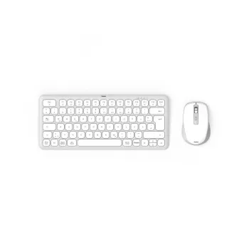 Hama WKM-500 klawiatura Mysz w zestawie Dom USB + RF Wireless + Bluetooth QWERTZ Niemiecki Szary, Biały