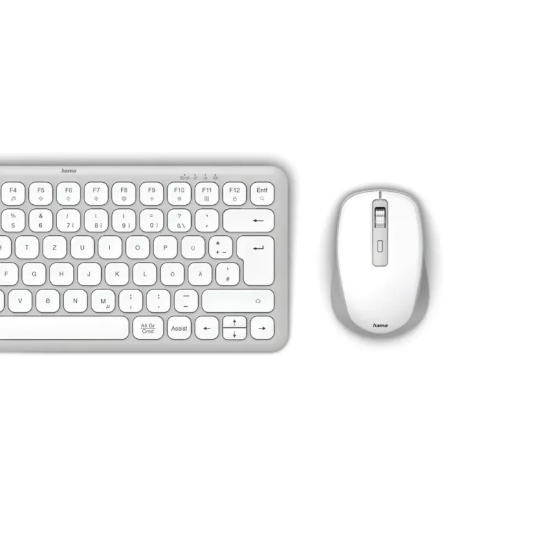 Hama WKM-500 klawiatura Mysz w zestawie Dom USB + RF Wireless + Bluetooth QWERTZ Niemiecki Szary, Biały