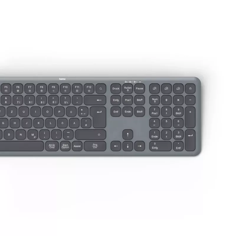 Hama WK-550 klawiatura Dom/Biuro RF Wireless + Bluetooth QWERTZ Niemiecki Czarny, Ciemnoszary
