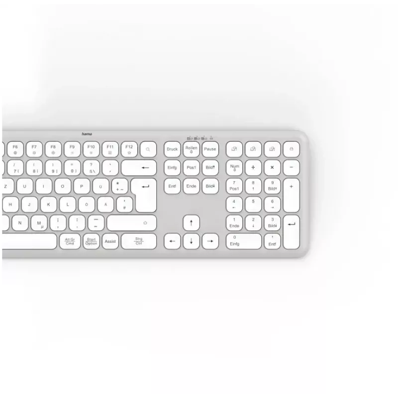 Hama WK-550 klawiatura Dom/Biuro RF Wireless + Bluetooth QWERTZ niemiecki Szary, Biały