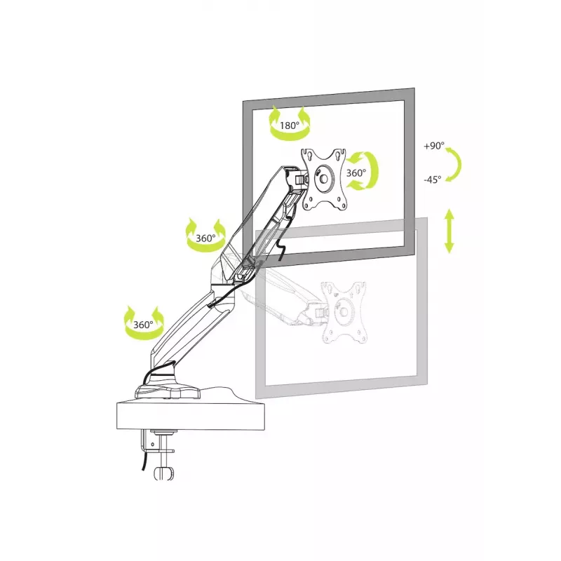 Uchwyt do monitora Port Designs 901104 81,3 cm Czarny Zacisk VESA 75x75 100x100