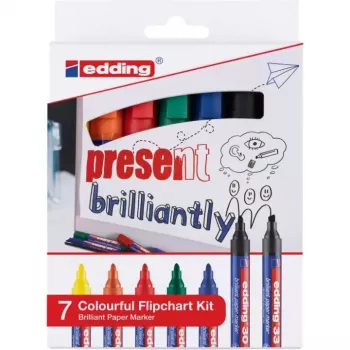 Marker permanentny Edding Colourful Flipchart Kit Wielokolorowy 7 szt.