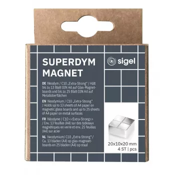 Kwadratowy magnes rękodzielniczy Sigel BA705 Neodymowy Srebrny 20x20x10 mm