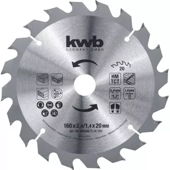Tarcza do piły tarczowej KWB 586159 18,4 cm do laminatu, MDF, tworzyw sztucznych