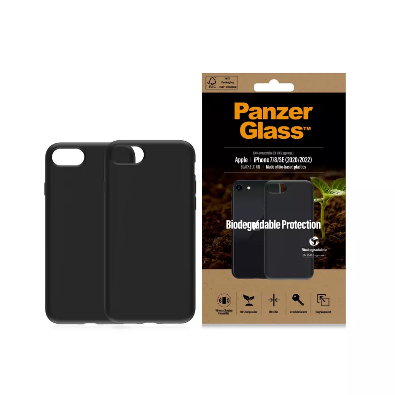 Cover PanzerGlass Biodegradable etui iPhone 6 6s SE 2020 2022 7 8 Czarny