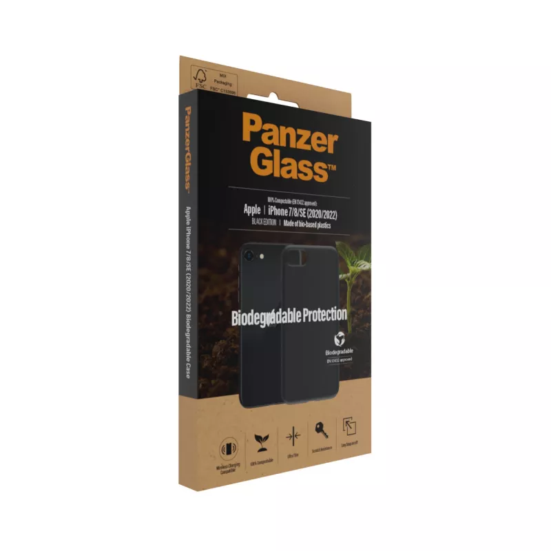 Cover PanzerGlass Biodegradable etui iPhone 6 6s SE 2020 2022 7 8 Czarny