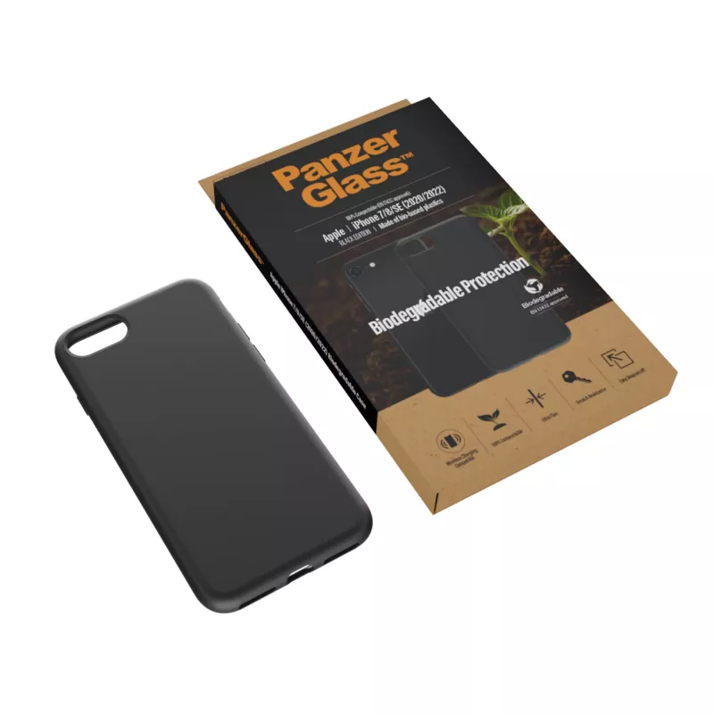 Cover PanzerGlass Biodegradable etui iPhone 6 6s SE 2020 2022 7 8 Czarny