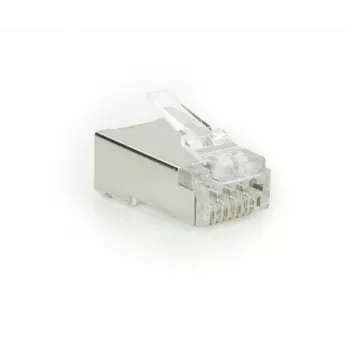ACT CAT6A przelotowe ekranowane złącze modułowe RJ45 Styki złote Srebrny Transparentny
