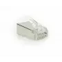 ACT CAT6A przelotowe ekranowane złącze modułowe RJ45 Styki złote Srebrny Transparentny