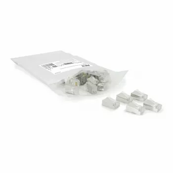 ACT CAT6A przelotowe ekranowane złącze modułowe RJ45 Styki złote Srebrny Transparentny