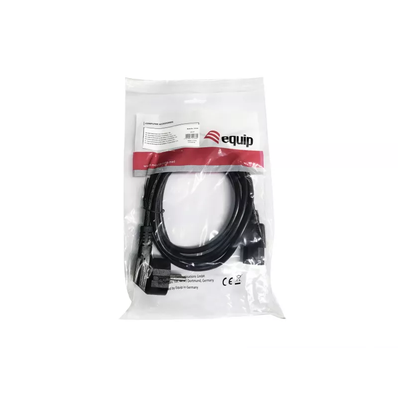 Kabel zasilający Equip wysokiej jakości, C13 na Schuko, 1,8 m