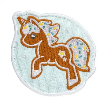 Badge LAUT MAGMOJI BADGE – Jednorożec Ciastko Edycja Świąteczna, PVC i Silikon, Brązowy/Jasnoniebieski, 1 szt.