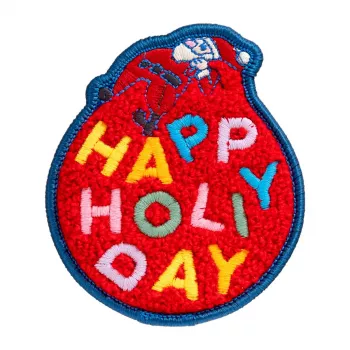 Naszywka LAUT MAGMOJI BADGE – Edycja Happy Holiday, materiał tekstylny, czerwona, 1 szt.