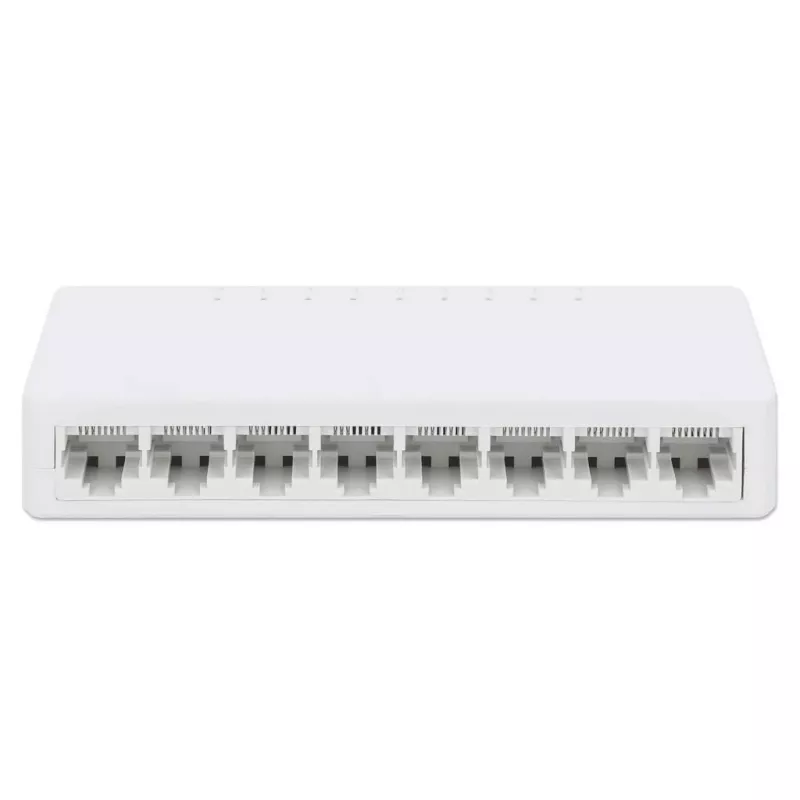 Manhattan 8-portowy przełącznik Fast Ethernet, plastikowy, trzyletnia gwarancja, pudełko