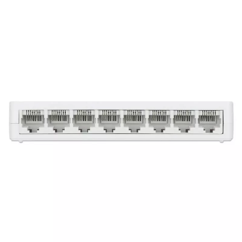 Manhattan 8-portowy przełącznik Fast Ethernet, plastikowy, trzyletnia gwarancja, pudełko