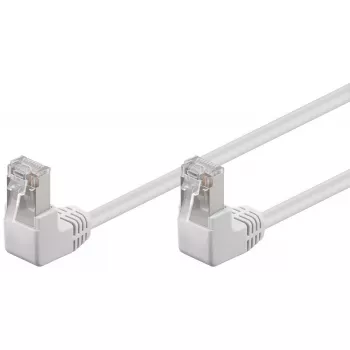 Kabel krosowy Goobay CAT 5e 2x 90° Kątowy F/UTP Biały 5m