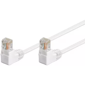Kabel krosowy Goobay CAT 5e 2x 90° kątowy U/UTP biały 10 m