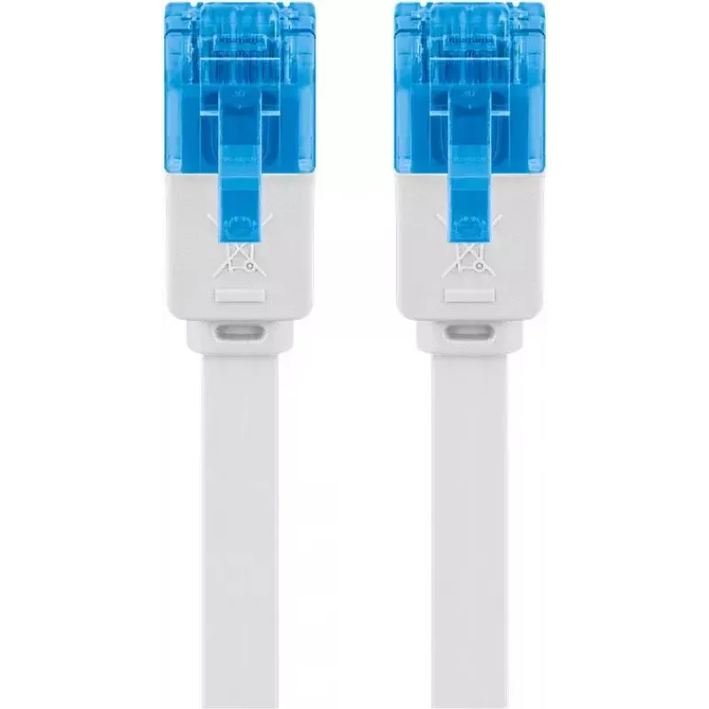 Płaski kabel krosowy Goobay CAT 6A U/UTP Biały 10m