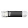 Hama Laeta Twin USB Flash Drive, USB 3.0, 128 GB, 40 MB/s, czarny
