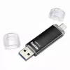 Hama Laeta Twin USB Flash Drive, USB 3.0, 128 GB, 40 MB/s, czarny