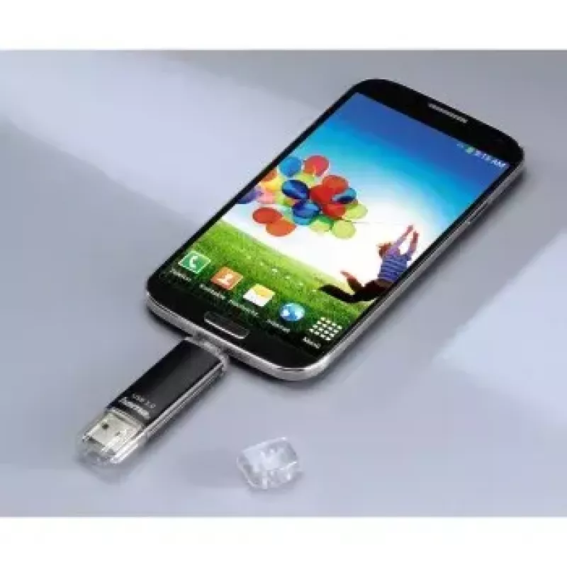 Hama Laeta Twin USB Flash Drive, USB 3.0, 128 GB, 40 MB/s, czarny