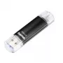 Hama Laeta Twin USB Flash Drive, USB 3.0, 128 GB, 40 MB/s, czarny