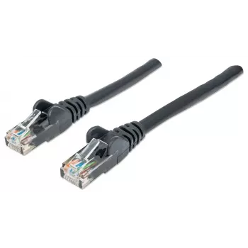 Intellinet kabel krosowy sieciowy, Cat6, 20m, czarny, CCA, U/UTP, PVC, RJ45, pozłacane styki, bez zaczepów, osłona, dożywotnia gwarancja