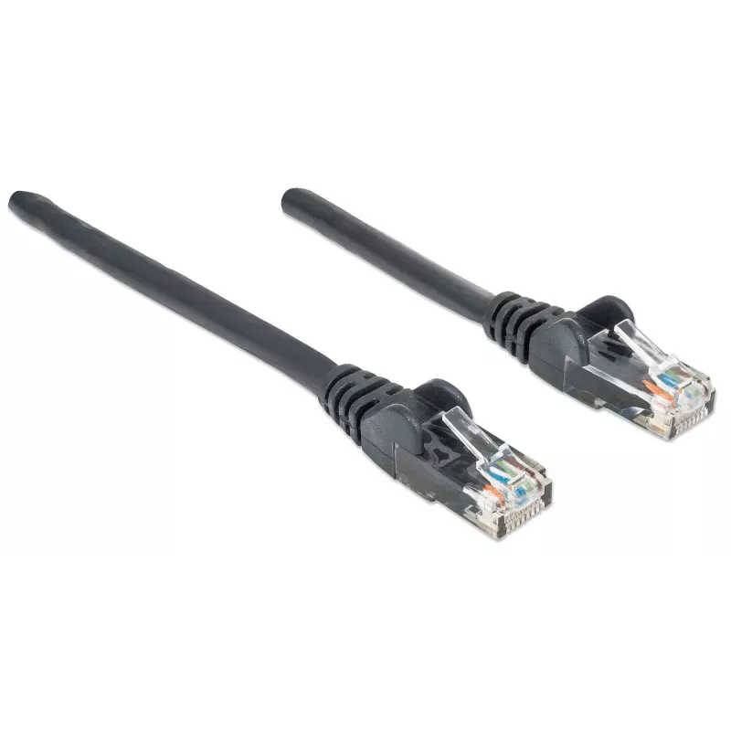 Intellinet kabel krosowy sieciowy, Cat6, 20m, czarny, CCA, U/UTP, PVC, RJ45, pozłacane styki, bez zaczepów, osłona, dożywotnia gwarancja