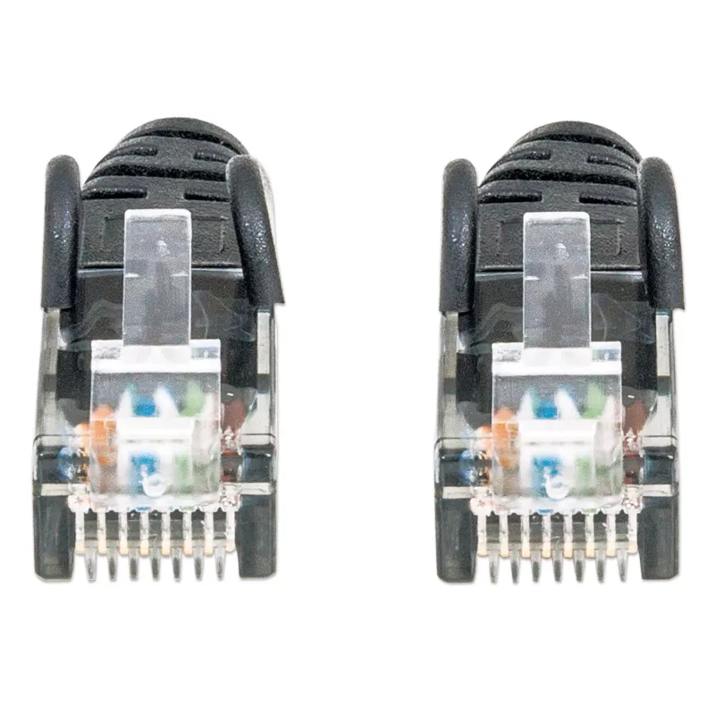 Intellinet kabel krosowy sieciowy, Cat6, 20m, czarny, CCA, U/UTP, PVC, RJ45, pozłacane styki, bez zaczepów, osłona, dożywotnia gwarancja