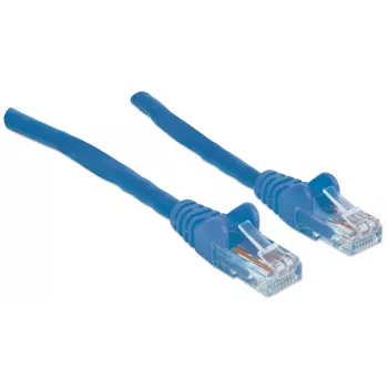Intellinet kabel krosowy sieciowy, Cat6, 20 m, niebieski, CCA, U/UTP, PVC, RJ45, pozłacane styki, bezzaczepowa osłona, z osłoną, dożywotnia gwarancja