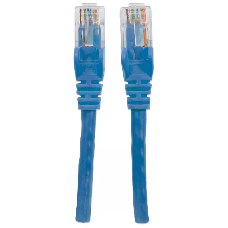 Intellinet kabel krosowy sieciowy, Cat6, 20 m, niebieski, CCA, U/UTP, PVC, RJ45, pozłacane styki, bezzaczepowa osłona, z osłoną, dożywotnia gwarancja