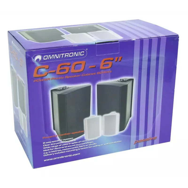 2-drożny głośnik Omnitronic 11036718 czarny przewodowy 50 W