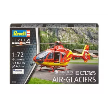 Model śmigłowca REVELL EC135 Air-Glaciers, zestaw do montażu, skala 1:72, długość 143 mm, średnica wirnika 140 mm