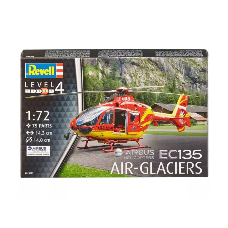 Model śmigłowca REVELL EC135 Air-Glaciers, zestaw do montażu, skala 1:72, długość 143 mm, średnica wirnika 140 mm