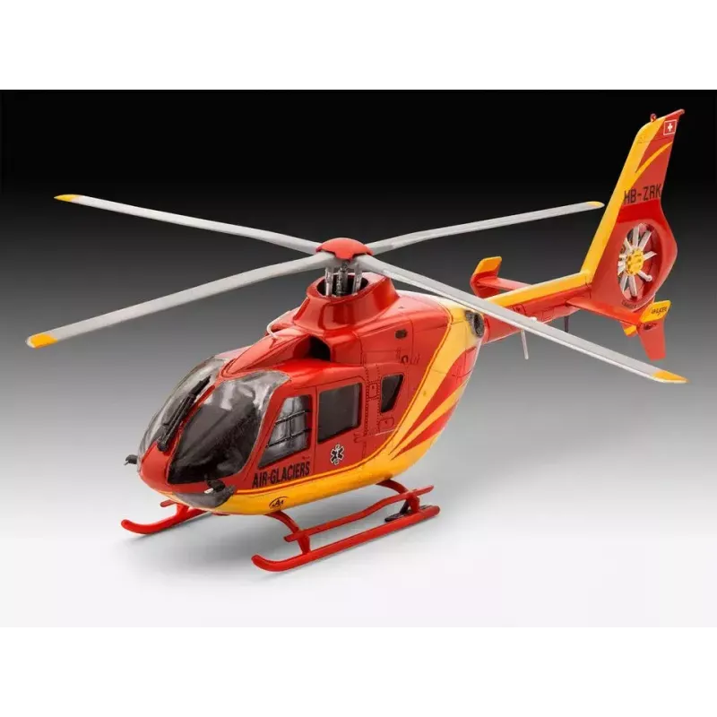 Model śmigłowca REVELL EC135 Air-Glaciers, zestaw do montażu, skala 1:72, długość 143 mm, średnica wirnika 140 mm