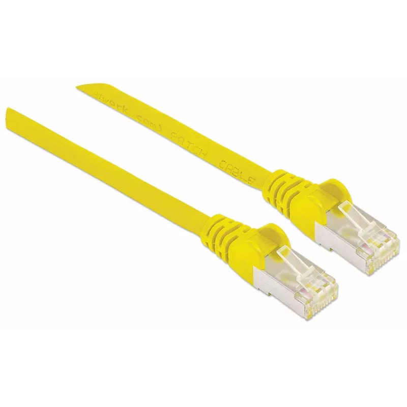 Intellinet Sieciowy Kabel Krosowy, Kabel Kat7/Wtyki Kat6A, 7,5 m, Żółty, Miedź, S/FTP, LSOH / LSZH, PVC, RJ45, Złocone Styki, Bez Zaczepów, Osłonięty, Dożywotnia Gwarancja